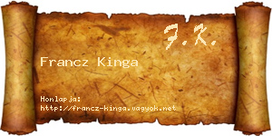 Francz Kinga névjegykártya